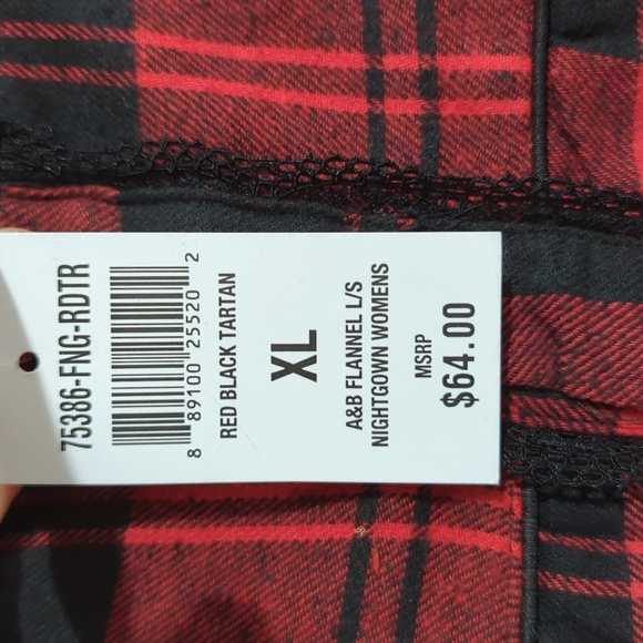 Ashford and Brooks sleepwear flannel long sleeve nightgown with pockets size XL - Picture 2 of 3